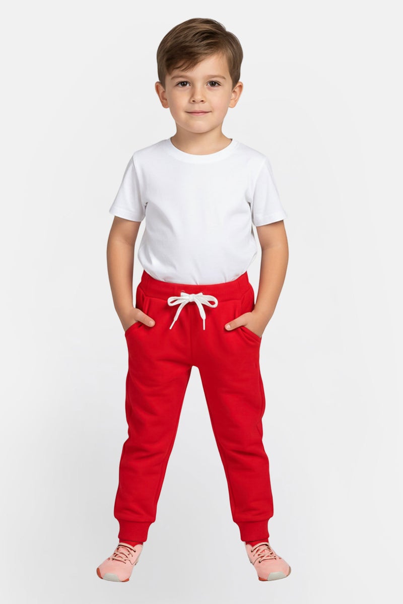 Overkids Toddlers Boy Drawstring Plain Jogger Pants, Red - Image 1